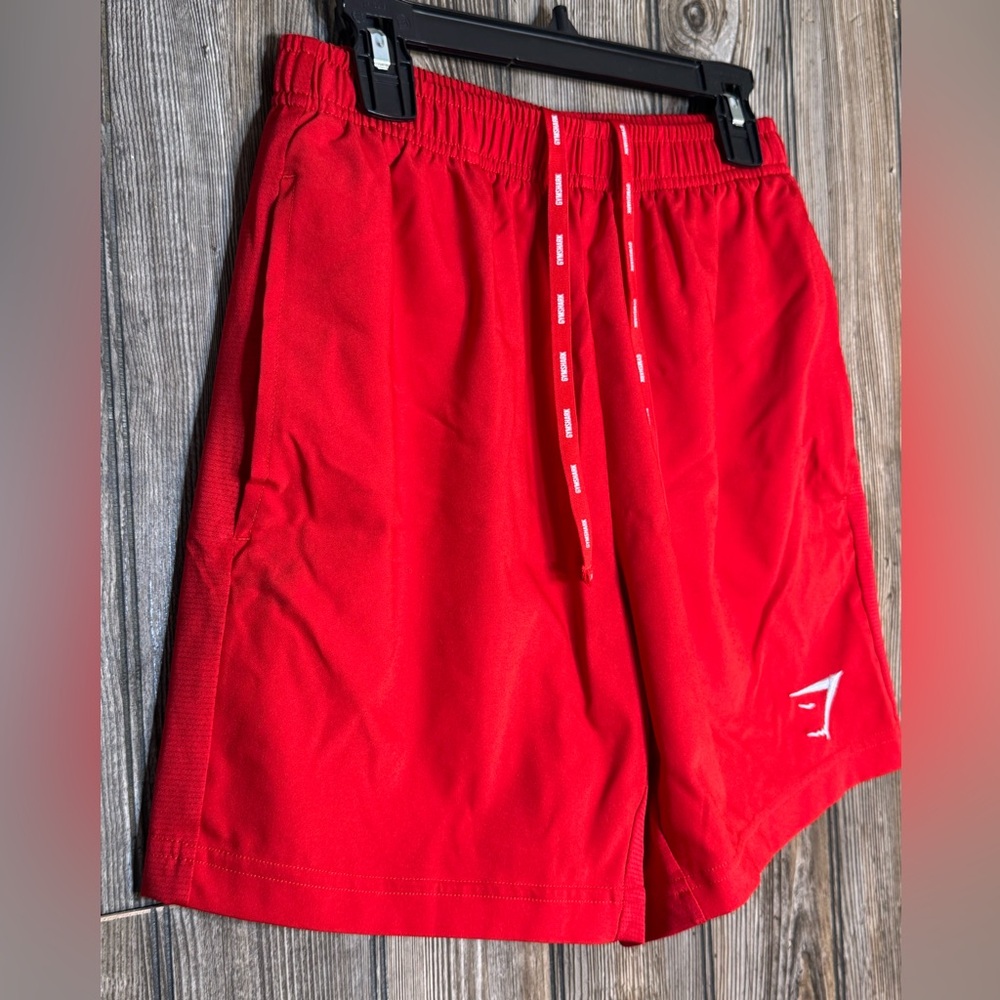 Gymshark red Shorts with Logo